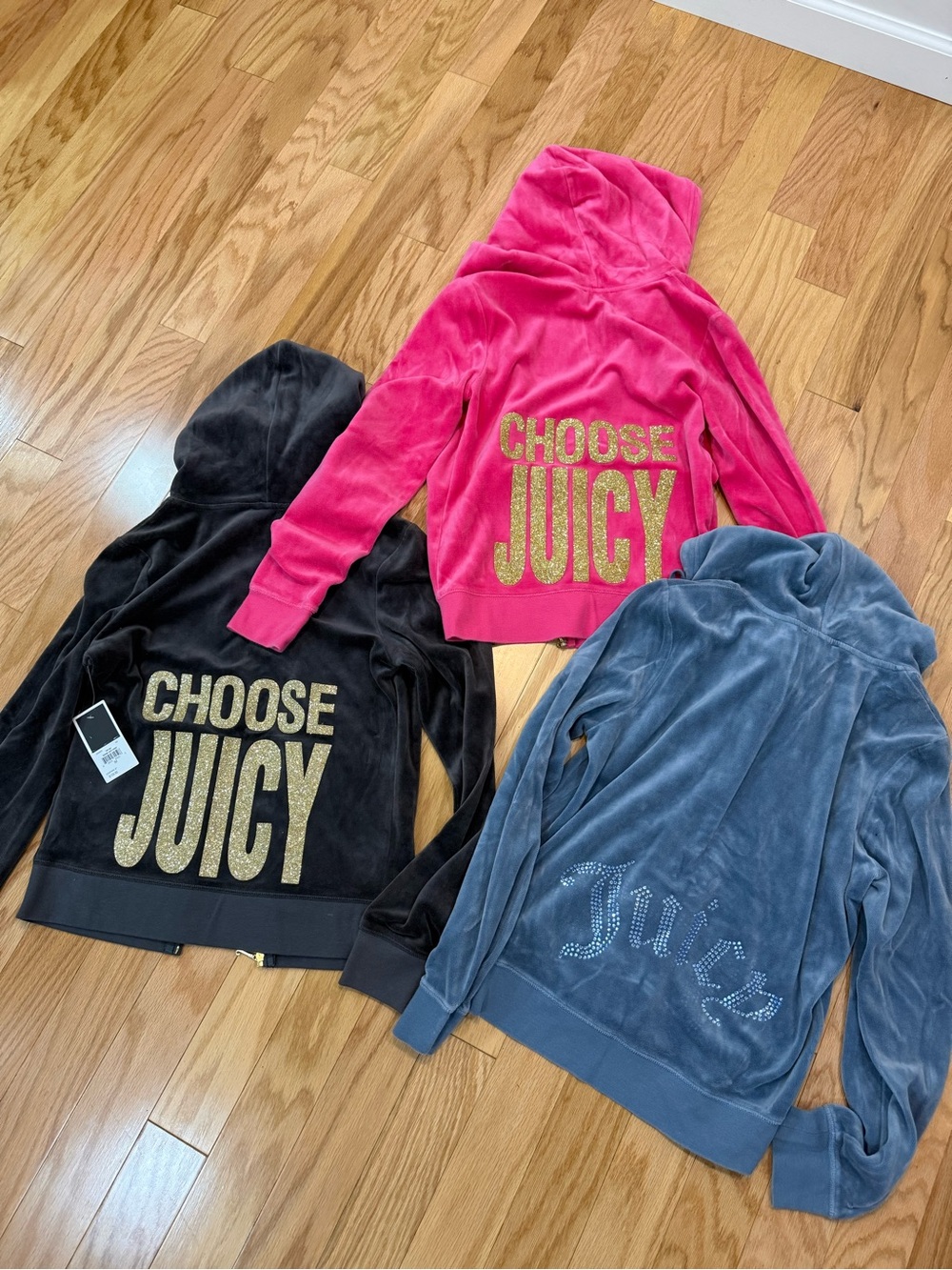 Vintage Juicy Couture Velour Zip Up Hoodie Track Jacket Bundle 3 Sweatshirts